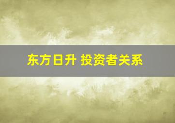 东方日升 投资者关系